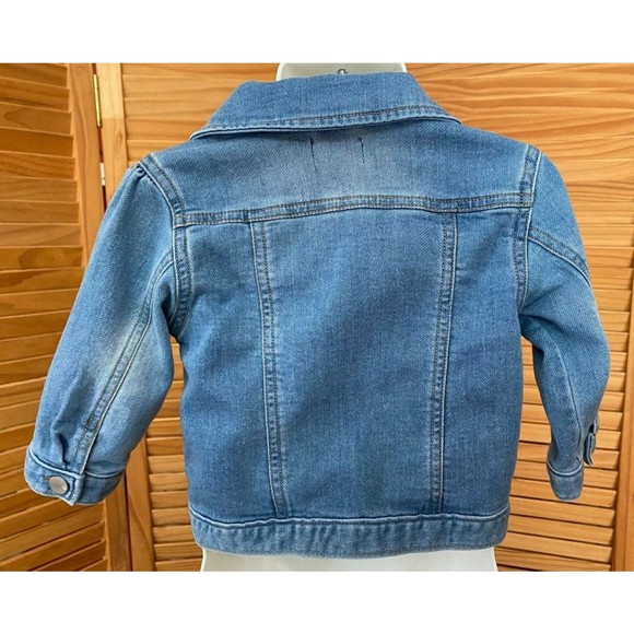 Children's Place Girls Blue Jean Jacket w/ Ruffle Trim Size 12-18 Months - Picture 2 of 3